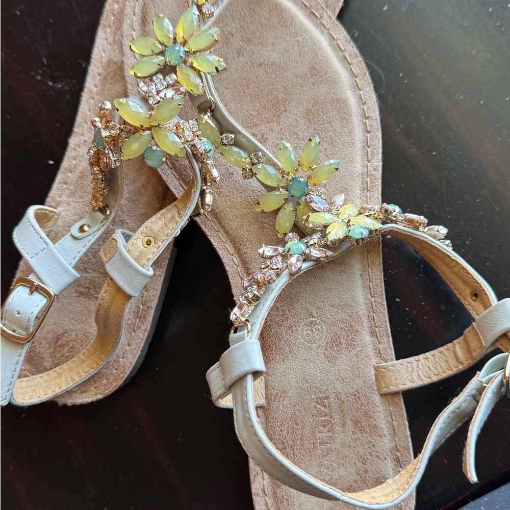 Elegant Floral Embellished Sandals
